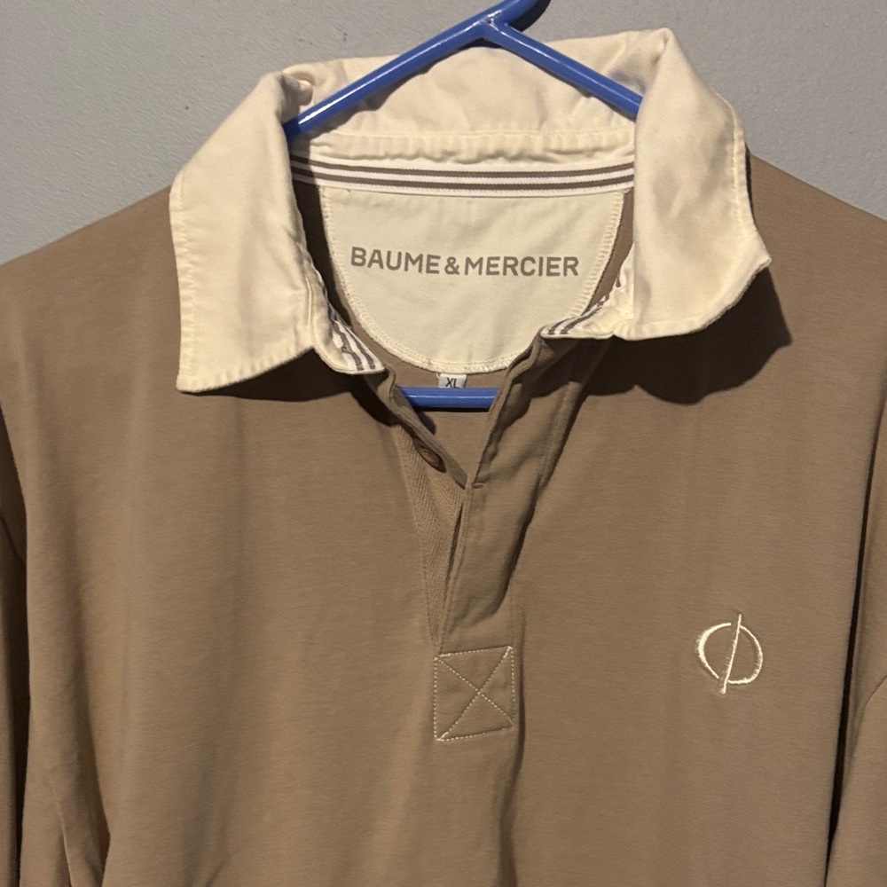 Baume & Mercier Men's Tan Rugby Shirt